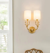 Brass Deer Head Wall Light